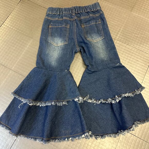 SAMGAMI BABY NEW RUFFLE FLARE JEANS 12-18 MONTHS - Picture 6 of 9